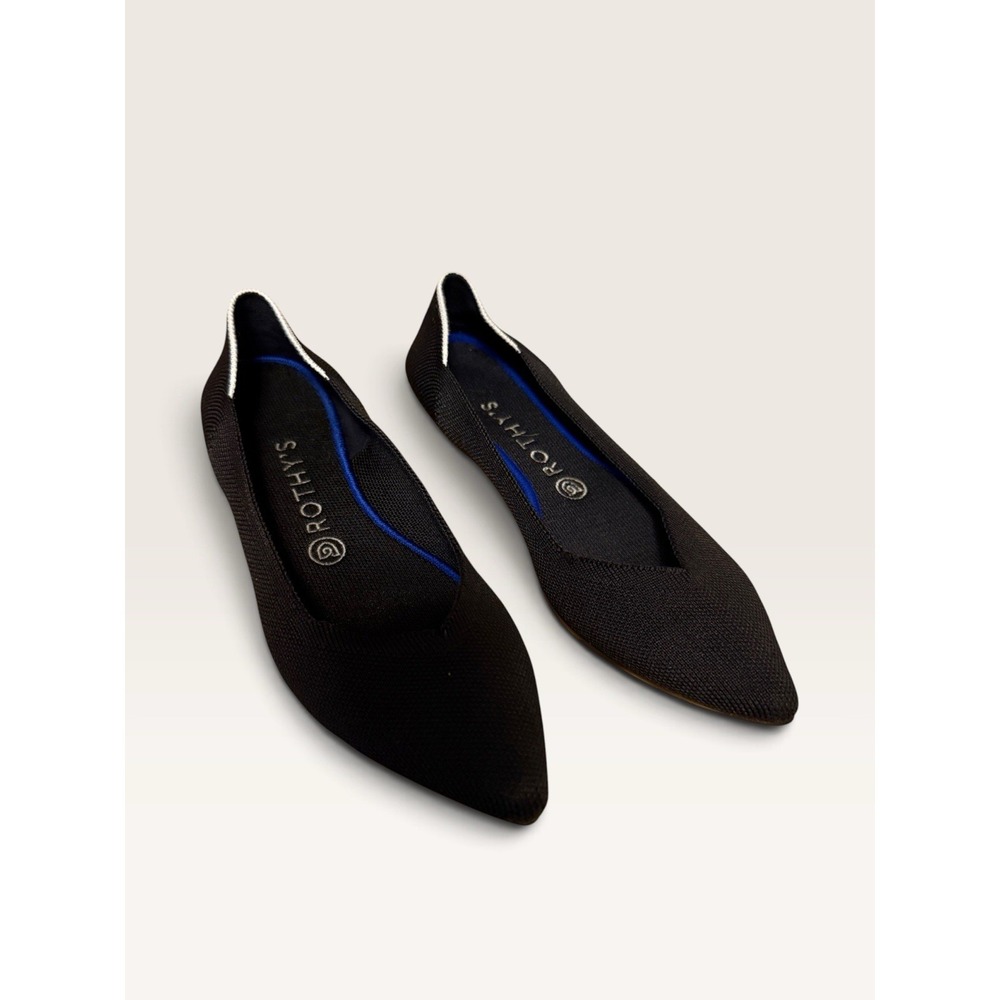 Rothy's The Point Shoes Women's Size 9 Black Knit Flats Pointed Toe Washable